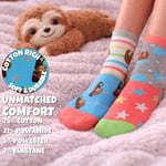 United Oddsocks Sloth It Kadın Hediye Kutusu – Kadınlar için 6 Renkli Tek Çorap – UK 4-8, EUR 37-42, US 6,5-10,5 – Rahatlatıcı Tembel Temalı Çoraplar Karıştırma ve Eşleştirme için – Sevimli, İlginç