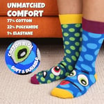 United Oddsocks The Grump Heads Hediye Kutusu – 6 Kaba Karışık ve Eşleşen Tuhaf Çorap Erkekler İçin – UK 6–11, EUR 39–46, US 7–12 – Renkli Canavar Temalı Yenilikçi Çoraplar – Doğum Günü, Noel ve Daha 