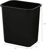 United Solutions 7 Galon / 28 Quart Yer Tasarruflu Çöp Sepeti, Masa Altına ve Küçük, Ticari Alanlara, Mutfak, Ev Ofis ve Yurt Alanlarına Uygun, Temizlemesi Kolay, 2'li Paket, Siyah, (WB0338)