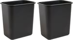 United Solutions 7 Galon / 28 Quart Yer Tasarruflu Çöp Sepeti, Masa Altına ve Küçük, Ticari Alanlara, Mutfak, Ev Ofis ve Yurt Alanlarına Uygun, Temizlemesi Kolay, 2'li Paket, Siyah, (WB0338)