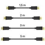 UNITEK DisplayPort auf Displayport Kabel/ 2 Meter, Schwarz/Full HD, 2K, 4K, 3D, 3840x2160 und weitere/Verbindungskabel mit vergoldeten Stecker/Y-C608BK