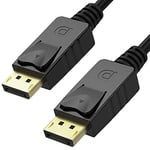 UNITEK DisplayPort auf Displayport Kabel/ 2 Meter, Schwarz/Full HD, 2K, 4K, 3D, 3840x2160 und weitere/Verbindungskabel mit vergoldeten Stecker/Y-C608BK