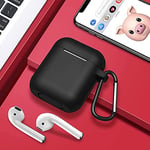 URUCHI AirPods 1/2. Nesil ile Uyumlu İnce ve Hafif Silikon Kılıf, Yumuşak Esnek Tasarım, Anahtarlıklı, Kablolu ve Kablosuz Şarj Uyumlu, Günlük Kullanım Aksesuarı – Siyan (A1523 A1722 A1602 A2031 A2032