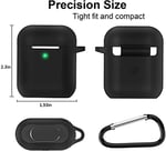 URUCHI AirPods 1/2. Nesil ile Uyumlu İnce ve Hafif Silikon Kılıf, Yumuşak Esnek Tasarım, Anahtarlıklı, Kablolu ve Kablosuz Şarj Uyumlu, Günlük Kullanım Aksesuarı – Siyan (A1523 A1722 A1602 A2031 A2032