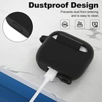 URUCHI AirPods 3. Nesil ile Uyumlu İnce ve Hafif Silikon Kılıf, Yumuşak Esnek Tasarım, Anahtarlıklı, Kablolu ve Kablosuz Şarj Uyumlu – Siyah (A2564 A2565 A2566)