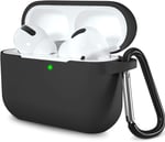URUCHI AirPods Pro 1.Nesil ile Uyumlu Kılıf, Tam Koruyuculu Yumuşak Silikon Kılıf, AirPod Pro 1.Nesil için Tasarlanmış Kapak Kılıfı, Anahtarlıklı Kablosuz ve Kablolu Şarj Özellikli Kılıfı, Siyah