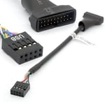 USB 3.0 19 Pin Erkek USB 2.0 9 Pin Dişi Anakart Kablo Adaptörü ale/Dişi Konut Dönüştürücü (9Pin Dişi 12cm)
