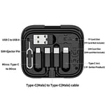 USB C adaptör seti – 60 W çoklu şarj adaptörü kablo Gadget USB-A, Micro,Light- Ning seyahat için USB kablosu kart saklama kutusu cep telefonları, kameralar ve daha fazlası için
