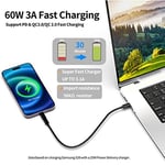USB C adaptör seti – 60 W çoklu şarj adaptörü kablo Gadget USB-A, Micro,Light- Ning seyahat için USB kablosu kart saklama kutusu cep telefonları, kameralar ve daha fazlası için
