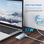 USB C HUB, Yerleştirme İstasyonu, 11'i 1 arada USB C Adaptörü, 4K HDMI, VGA, USB 3.0 Bağlantı Noktaları, C Tipi PD, Gigablit Ethernet RJ45, SD/TF Kartları, 3,5 mm AUX, MacBook Pro/Air ile Uyumlu, Daha