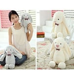 Uyku Arkadaşım PAPYONLU Uzun Kulak Bunny Peluş Tavşan 65 cm Beyaz
