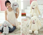 Uyku Arkadaşım PAPYONLU Uzun Kulak Bunny Peluş Tavşan 65 cm Beyaz