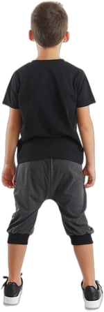 Uzay Roketi Erkek Çocuk T-shirt Kapri Şort Takım