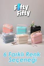 Uzspace 1200 ML İki Kat Dört Bölme Paslanmaz Çelik Lunch Box Yeni Nesil Sefer Tası-Sos Kaseli Model-FFLBOX8023 (Turuncu)