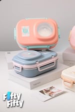 Uzspace 600 ML Çorba Kaseli-Çelik Kaşık Çatallı Paslanmaz Çelik Bento Lunch Box Yeni Nesil Sefer Tası-FFLBOX8021600 (Turuncu)