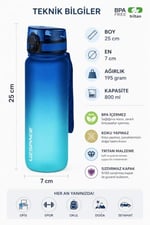 Uzspace 800ml -YENİ EBAT-Çift Renk Softtouch Tritan Su Matarası