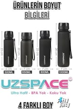 Uzspace 800ml -YENİ EBAT-Çift Renk Softtouch Tritan Su Matarası