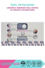 Uzspace Bento 1100ml Lunchbox Tek Katlı 3 Bölmeli Kaseli Çelik Sefer Tası Yemek Kutusu (Açık Pembe-Sarı)