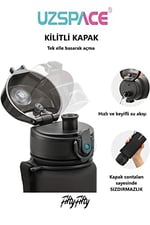 Uzspace Büyük Boy 28 cm 1000 ml 1 litre Tritan Su Matarası 14 Renk FiftyFifty Softtouch
