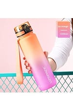 Uzspace FiftyFifty 1000ml BÜYÜK BOY Çift Renk Softtouch FF Collection Tritan Su Matarası Turuncu-Mor