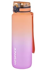 Uzspace FiftyFifty 1000ml BÜYÜK BOY Çift Renk Softtouch FF Collection Tritan Su Matarası Turuncu-Mor