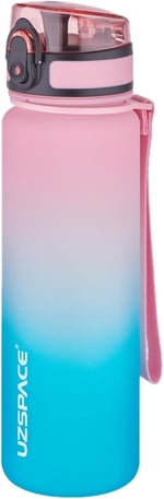 Uzspace FiftyFifty 500ml Çift Renk Softtouch FF Collection Tritan Su Matarası Pembe-Yeşil