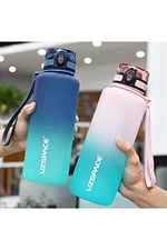 Uzspace Motivasyon Matarası 1500 ml MEGA BÜYÜK BOY Çift Renk 8 Farklı Renk