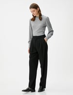 Uzun Balon Kol Kazak Dik Yaka Yumuşak Dokulu