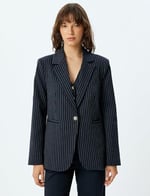 Uzun Blazer Ceket Kruvaze Regular Fit