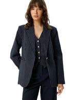 Uzun Blazer Ceket Kruvaze Regular Fit
