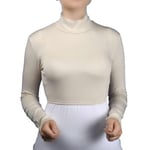 Uzun Kol Balıkçı Yaka Boğazlı Likralı Penye Kadın Yarım Body