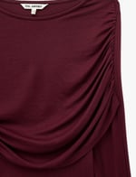 Uzun Kollu Slim Fit Drape Detaylı Tişört - Bedenler: S, X Small, M, L, X Large