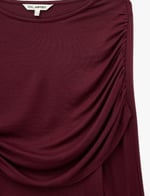 Uzun Kollu Slim Fit Drape Detaylı Tişört - Bedenler: S, X Small, M, L, X Large