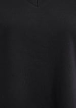 V Yaka Siyah Basic Tişört Loose Fit/Bol Rahat Kesim 166248-900