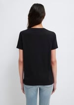 V Yaka Siyah Basic Tişört Loose Fit/Bol Rahat Kesim 166248-900