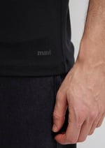 V Yaka Streç Siyah Basic Tişört Fitted/Vücuda Oturan Kesim 061748-900