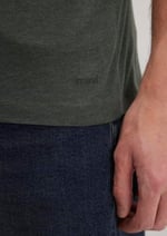 V Yaka Streç Yeşil Basic Tişört Fitted/Vücuda Oturan Kesim 061748-25752