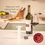 Vacu Vin Şarap Vakum Seti - 1 Pompa 1 Tıpa / Beyaz