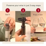 Vacu Vin Şarap Vakum Seti, 1 Pompa, 2 Tıpa, Siyah