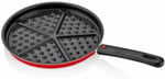 Vafıl Tavası Özel Üretim Alüminyum Üzeri Granit Kaplı Waffle Tava 26 Cm Tak-çıkar Saplı Kırmızı