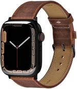 vagave Apple Watch Uyumlu Crazy Deri Kordon 42-44-45-46-49 mm 10.Nesil 46mm, Ultra 1, 2, 3 Uyumlu