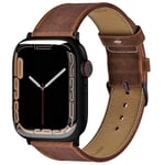 vagave Apple Watch Uyumlu Crazy Deri Kordon 42-44-45-46-49 mm 10.Nesil 46mm, Ultra 1, 2, 3 Uyumlu