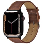 vagave Apple Watch Uyumlu Crazy Deri Kordon 42-44-45-46-49 mm 10.Nesil 46mm, Ultra 1, 2, 3 Uyumlu