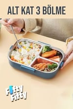 Vagonlife 1100 ML Çorba Kaseli-Metal Kaşıklı Paslanmaz Çelik Bento Lunch Box Yeni Nesil Sefer Tası-ffbl70100