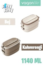 Vagonlife 1140 ML 2 Kat Paslanmaz Çelik Çorba Kaseli Bento Lunch Box Yeni Nesil Sefer Tası -FFLBOX10403