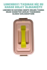 Vagonlife Bento 1000ml Lunchbox 2 Katlı 3 Bölmeli Paslanmaz Çelik Sefer Tası Yemek Kutusu (Pembe-Mor)