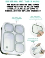 Vagonlife Bento 1000ml Lunchbox Tek Katlı 5 Bölmeli Çelik Sefer Tası Yemek Kutusu (Koyu Yeşil)