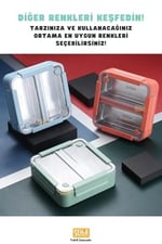 Vagonlife Bento 1100ml Lunchbox Tek Katlı 2 Bölmeli Paslanmaz Çelik Sefer Tası Yemek Kutusu (Yeşil)