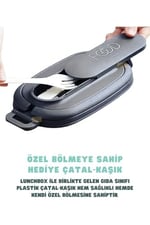 Vagonlife Bento 1140ml Lunchbox 2 Katlı 4 Bölmeli Mini Kaseli Çelik Sefer Tası Yemek Kutusu (Bej)