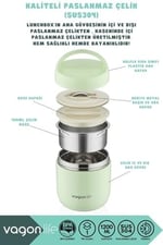Vagonlife Bento 1200ml Lunchbox 1 Kaseli 4-6 Saat Sıcak/Soğuk Termos Özellikli Çelik Sefer Tası Yemek Kutusu (Yeşil)